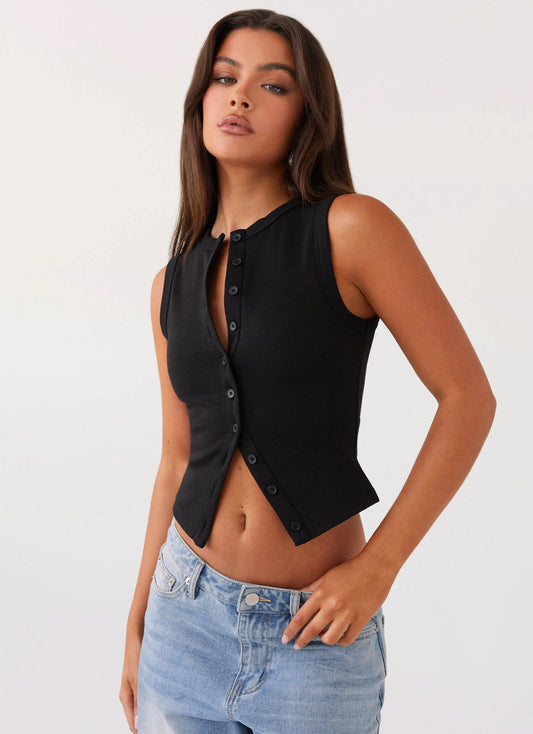 REVELLE™ - Blair Buttoned Knit Top