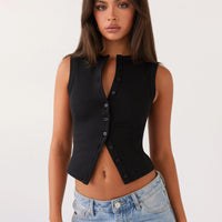 REVELLE™ - Blair Buttoned Knit Top