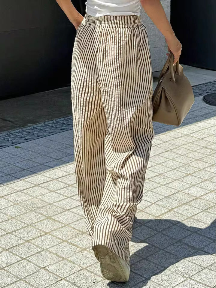 REVELLE™ - Striped Palazzo Trousers
