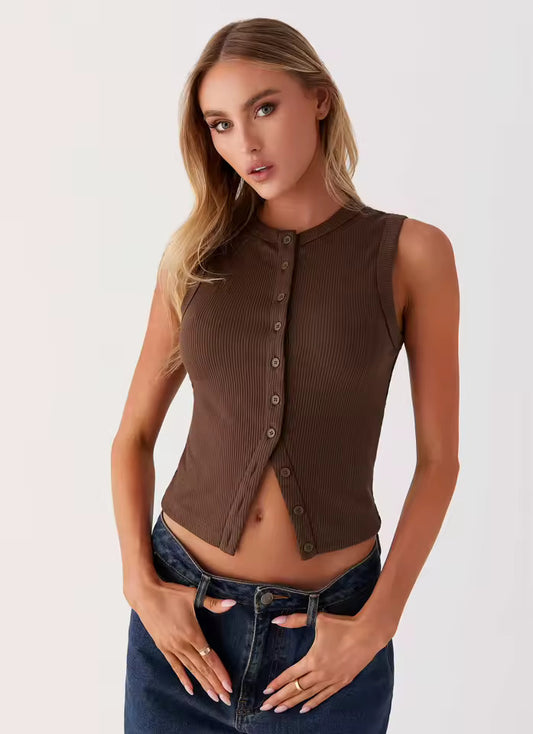 REVELLE™ - Blair Buttoned Knit Top
