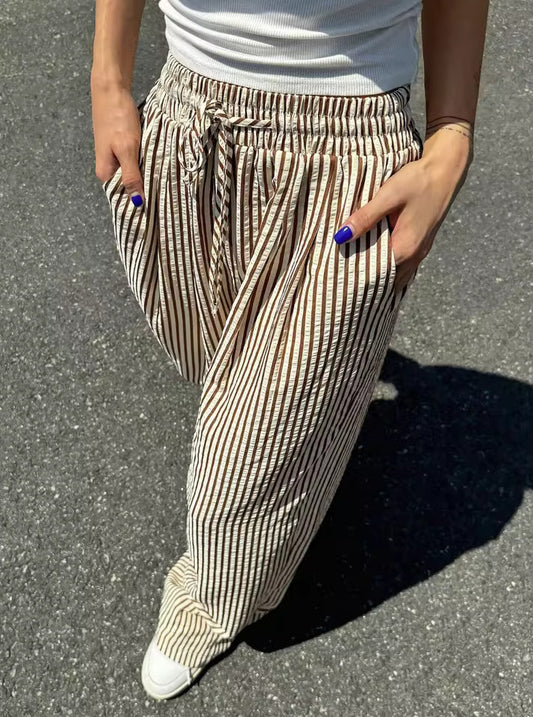 REVELLE™ - Striped Palazzo Trousers